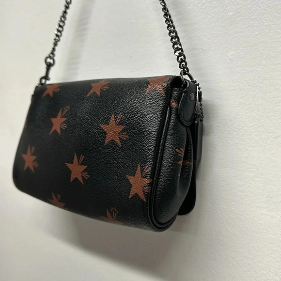 Coach Star C Mini Ruby Crossbody Purse Bag Leather Brown Black Silver F35889 - Picture 9 of 12